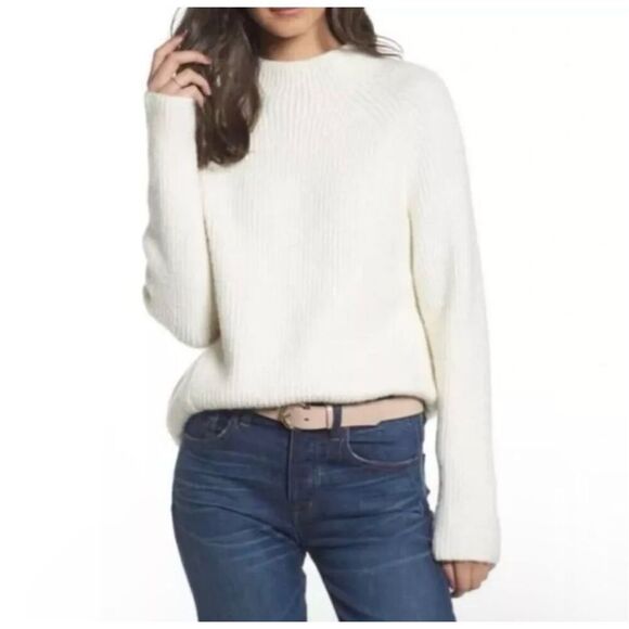 Madewell Sweaters - NWOT Madewell Northfield Mockneck Sweater Size Medium Cream Off White Pullover